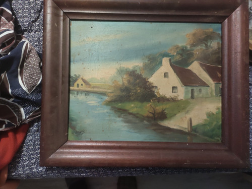 Ancien tableau huile sur - sur, toile