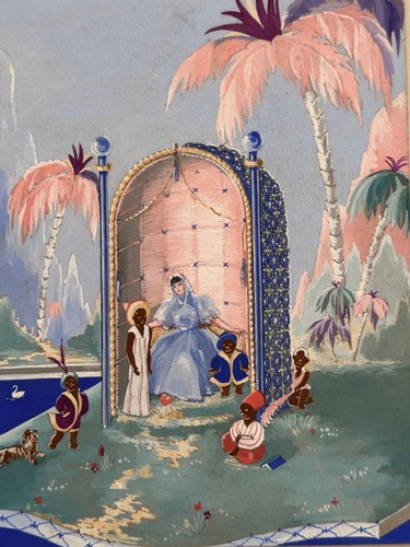 Ancien dessin portrait - , temple