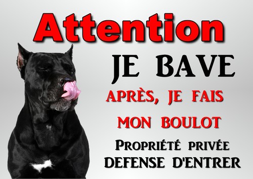 Plaque attention chien cane - plaque,