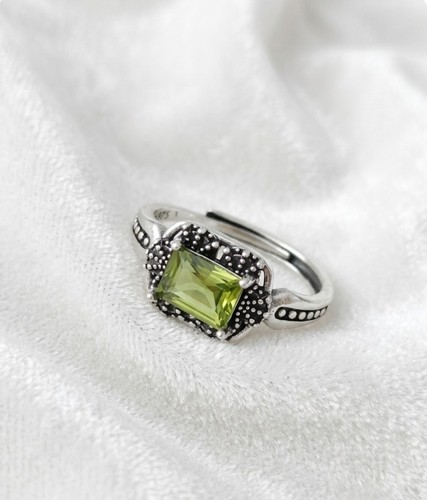 Bague péridot argent - en,