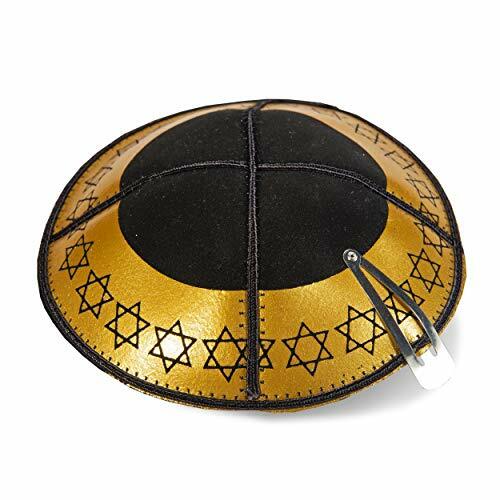Kippa cuir noir - cuir, gold