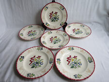 6 assiettes plates faïencerie longwy,service "marseille"