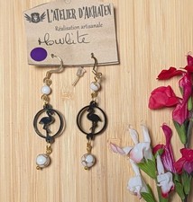 boucles d'oreilles Flamant