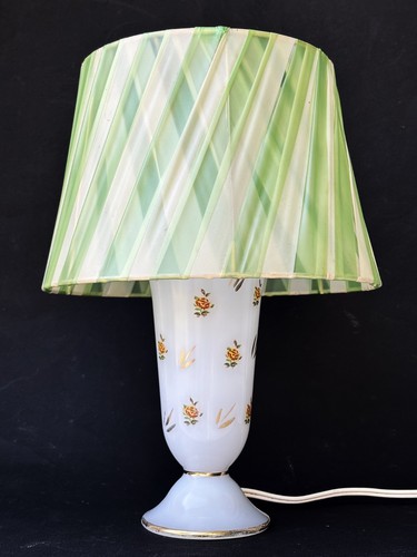 Lampe pied verre - lampe, chapeau
