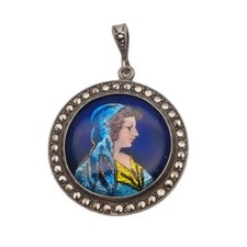 Pendentif argent et émail