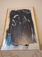 Cadre végétaux naturels à l'encre bleue, fait main