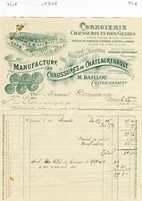Dépt 37 - Chateaurenault - Superbe Entête Facture Manufacture BAILLOU 1906