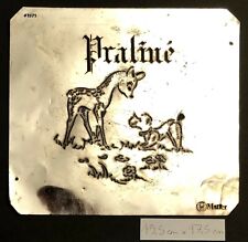 Pochoir ancien PRALINÉ biche et chien - pour pâtisseries - en acier inox
