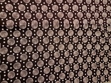 Tissu wax motif marron blanc /