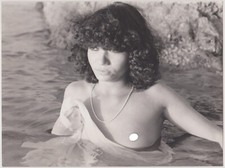 Photo Nu artistique Tirage argentique ~1970/80 Femme sein nu 24x18