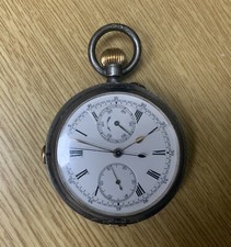 Montre De Gousset Chrono - Militaire ? - En Argent