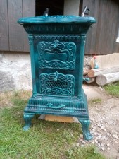 Petit poêle à bois fonte émaillée