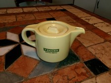 ancienne théière publicitaire PAGES jaune-verveine du velay-thé Ceylan-infusions