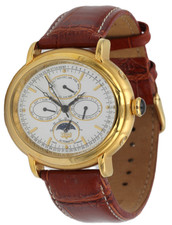 Trias Montre Ovals Montre Automatique Mixte Horloge Calendrier Lederarmband