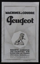 Catalogue 1927 Machines à coudre PEUGEOT Beaulieu Doubs Art Déco Style