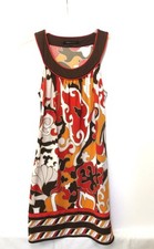 TB Robe BCBG Max Azria, imprimée rouge orange, Taille 34/36, TBE