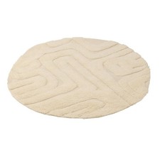 Tapis rond laine - rond, "lignes