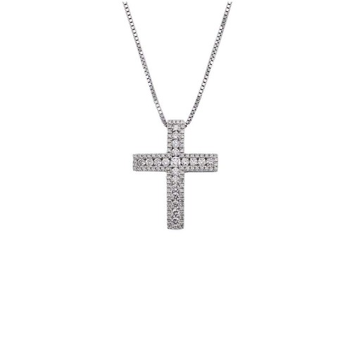 Collier pendentif croix 18 - collier, or