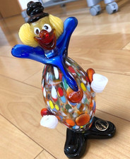 Figurine clown en verre vénitien MURANO soufflé à la main Italie Art Glass...