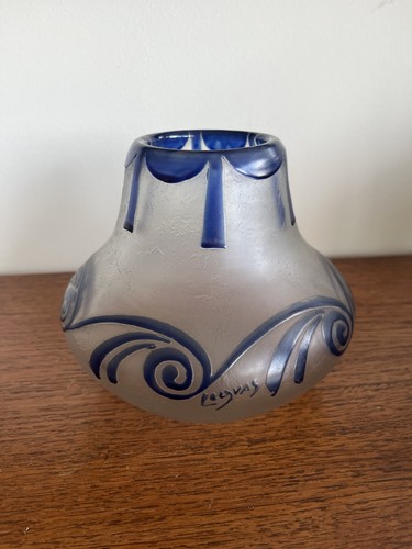 Vase legras verre givré - verre,