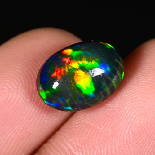 Cabochon ovale opale noire - cabochon,