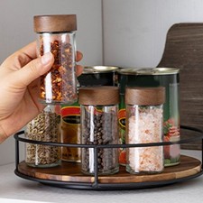 Platine vinyle bouteille assaisonnement en bois pratique sans assemblage nécess