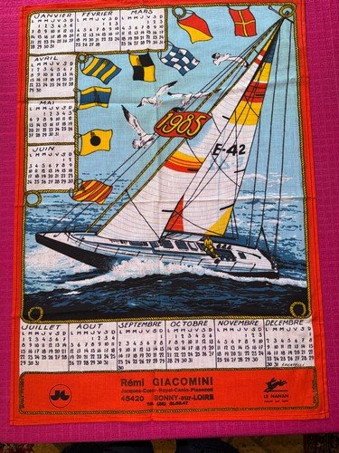 Torchon ancien calendrier - , 1985