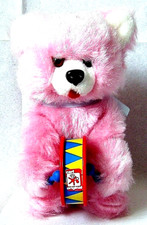 AUTOMATE CARL - PETIT OURS AVEC TAMBOUR ROSE - FONCTIONNE - MADE IN WEST GERMANY