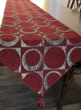 Sweet Home/New VELVET TABLE RUNNER Pointed WINE/Bronze 76” 13.5”