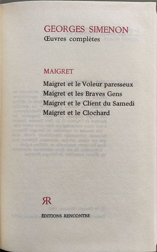 Oeuvres complètes maigret