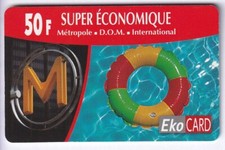 DOM-TOM TELECARTE / PHONECARD .. ILE MARTINIQUE 50F EKO METRO BOUEE PISCINE +N°