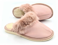 Pantoufles en cuir véritable