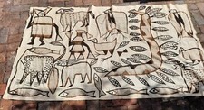 Tenture africaine, toile de Korhogo, animaux , toile tissée main