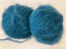 lot de 10 pelotes laine mohair démarquées BLEU PETROLE/ fabriqué en France