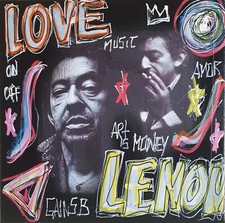 SPACO signed GAINSBOURG LEMON tableau pop STREET ART french paint canvas Paris