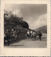 Grèce, Skyros, Touristes à dos d'âne, Tirage vintage, ca.1930 Grèce, Skyros