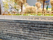 barrière ho jardin lot 6 balustrades garde corps 1/87  décor train long 1 m SNCF