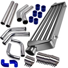 Universal Turbo Intercooler 27"x7"x2.5" & Aluminum Pipe Piping Hose Pipes Kit