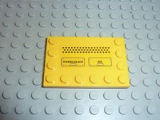 LEGO Yellow tile 'HYDRAULICS' and 'OIL' ref 6180pb024 / Set 7632 Crawler Crane