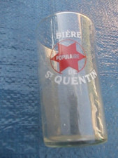 Superbe verre à bière 1930 LA POPULAIRE brasserie de Saint Quentin Stella Etoile