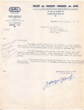 1945 SOCIETE DES PRODUITS CHIMIQUES DES ALPES FORLIX A GRENOBLE - M. RETIF A