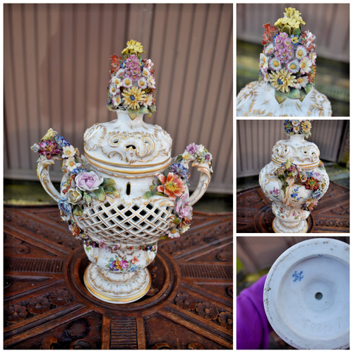 Antique porcelain potpourri - porcelain,