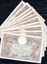 Lot de 10 billets anciens – France – 100 Francs Merson  – Banque de France (c.8)