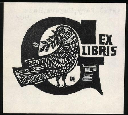 Exlibris antal fery taube - exlibris, fery,