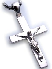 Pendentif Croix Avec Jesus Argent Véritable 925 Sterling Neuf Qualité Inri Mixte