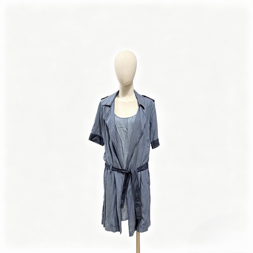 Cop copine blue denim belted - blue,
