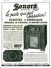 Publicité ancienne radio Sonora SFG  France 1936 issue de magazine 