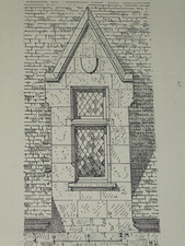 HENRI LAFFILLEE DESSIN ORIGINAL SIGNE LUCARNE SIMPLE DU XVe SIECLE