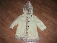 Manteau vert d'eau fourré DEGRIFFE taille 18 mois TBE