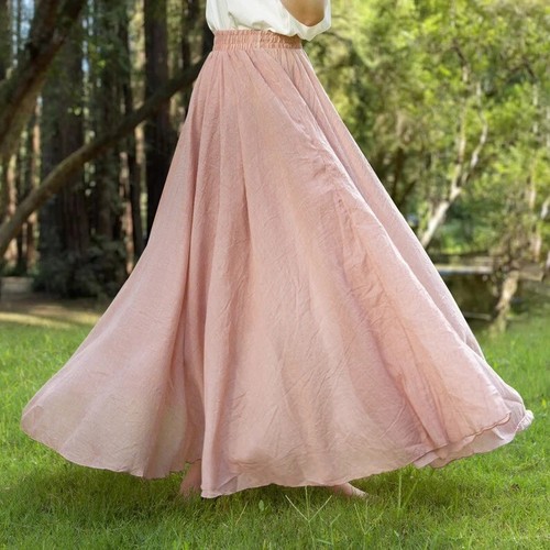 Jupe coton solide rose - jupe,